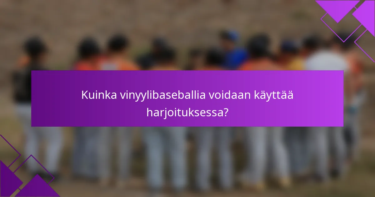 Kuinka vinyylibaseballia voidaan käyttää harjoituksessa?