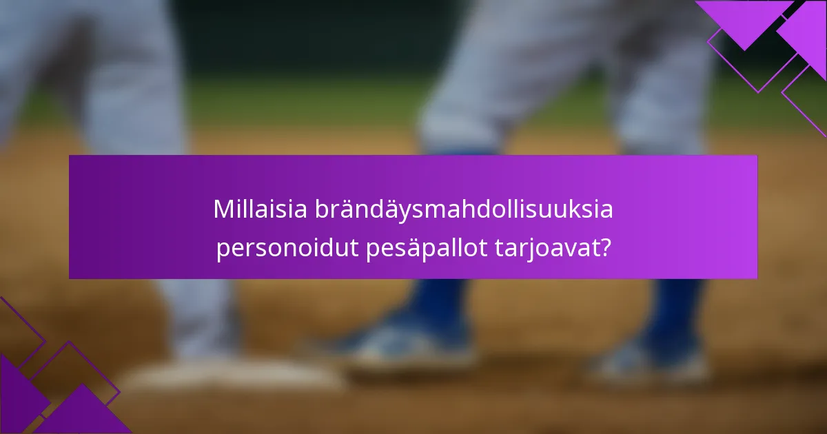 Millaisia brändäysmahdollisuuksia personoidut pesäpallot tarjoavat?